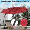 11 FT Heavy Duty Aluminum Curved Cantilever Patio Umbrella Includes Base, 360° Rotatable Offset Outdoor Umbrella for Garden, Deck, Backyard, Pool - 4 of 4