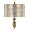 LumiSource Ashland 63" Contemporary Metal Floor Lamp in Gold with Off-White Linen Shade: UL Listed, 1-Way Switch - 3 of 4