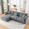 TIRAMISUBEST Cloud Couch Sectional L Shaped Sofa with Storage Ottoman Convertible Lounge Breathable Fabric Sofa Oversized 4 Seat Couch - 2 of 4