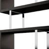 HomeRoots 67" Espresso And Silver Metal and Wood Three Tier Etagere Bookcase - 4 of 4