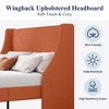 Allewie Bed Frame, Platform Bed Frame with Upholstered Headboard, Modern Deluxe Wingback, Wood Slat Support, Mattress Foundation - 3 of 4