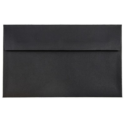 JAM Paper A9 Invitation Envelopes 5.75 x 8.75 Black Linen 900906807