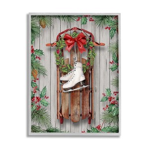 Stupell Industries Winter Ice Skates & Sled, 16'' x 20'' - 1 of 4