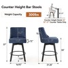 Dyonery 26" Swivel Counter Height Bar Stools with Backrests, Upholstered Seats & Wood Legs for Kitchen Island - 2 of 4