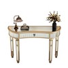 Grungis Half-Moon Mirrored Console Table with Storage,Modern Entryway Table with Fluted Glass & Crystal Knob Drawer for Living Room Hallway - 4 of 4