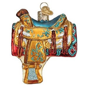 Old World Christmas Blown Glass Ornament for Christmas Tree, Western Saddle - 1 of 4