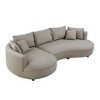 VYNXARIA Modern Sectional curved Sofa Couch for Living Room,Upholstered 5-Seat Sofa Couch Eco-leather Couch Set for Apartment Office,Light Gray - 3 of 4