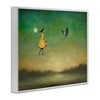 Stupell Industries Girl Following Bird Yellow Dress Vivid Green Landscape Black Framed Giclee Art - 3 of 4