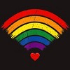 Adult Design By Humans Wifi Spreading Love Heart Pride By Belugastore T-Shirt - 2 of 2