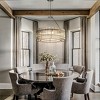 ALOADECOR Modern Luxury Matte Black Round Chandelier With Glass Rods Accent - 2 of 4