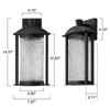 LLHZSY 14 1/2" Dimmable LED Outdoor Wall Lantern Sconce with Tree Pattern Glass - 3 of 4
