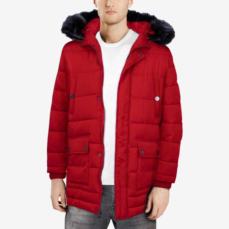 X RAY Men's Hooded Puffer Jacket Winter Parka Jacket Warm Ski Coat, 1 of 8