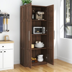 ORRD 2-Door Pantry Cabinet w/3 Adjustable Shelves - Freestanding Storage Cupboard for Kitchen, Dining Room & Living Room - 1 of 4