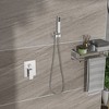 PAGED Modern Dual Shower Head, Ceiling Mount Square Shower System with Rough-in Valve for Bathroom, Restroom - 2 of 4