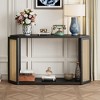 Infurnic Decorative Storage Cabinets with Unique Irregular Top Design for Living Room Hallway and Entrance, Black, 53.54"*12.4"*29.7" - 2 of 4
