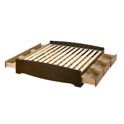 Espresso King Platform Storage Bed with 6 Drawers