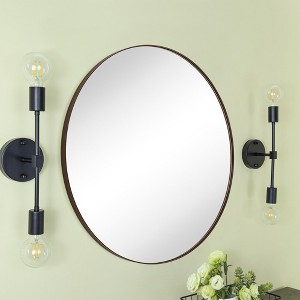 TEHOME Yolanta Circular Round Stainless Steel Framed Wall Mounted Bathroom Vanity Mirror - 1 of 4