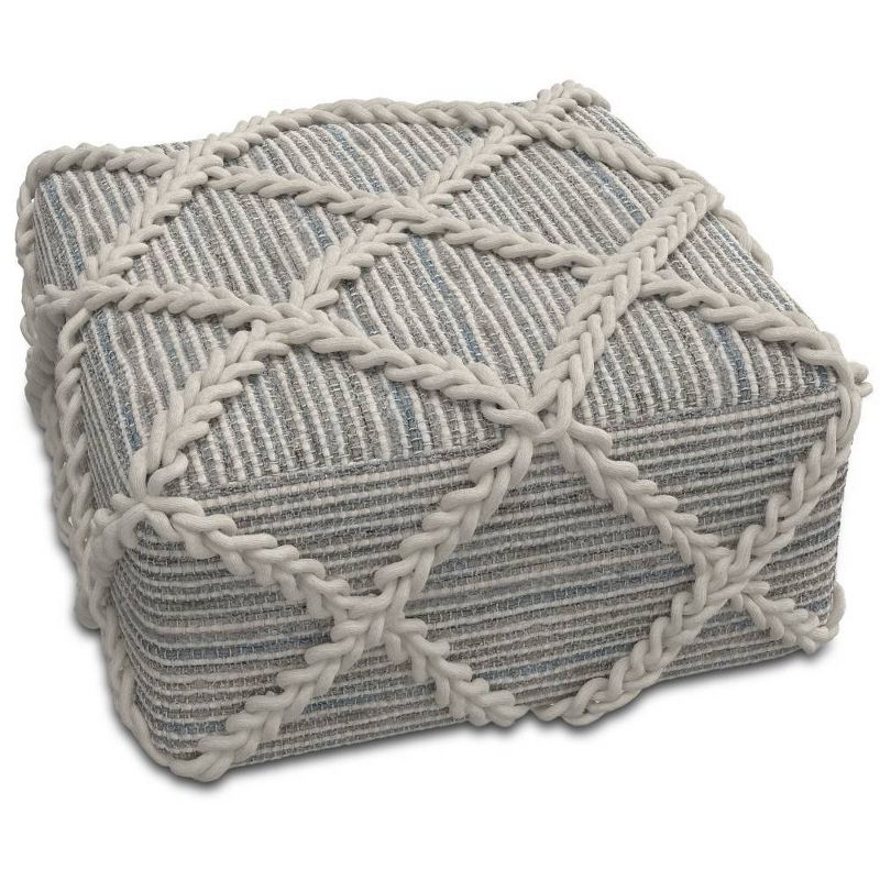 Woodley Square Pouf Gray/Natural - WyndenHall, 3 of 9