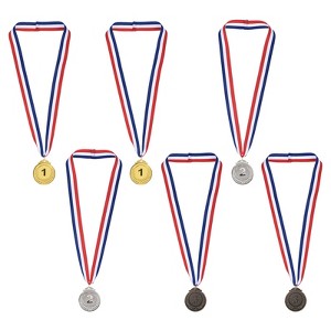 Unique Bargains Zinc Alloy Corrosion-resistant Strong Durable Award Medals Gold Silver Bronze 6 Pcs - 1 of 4