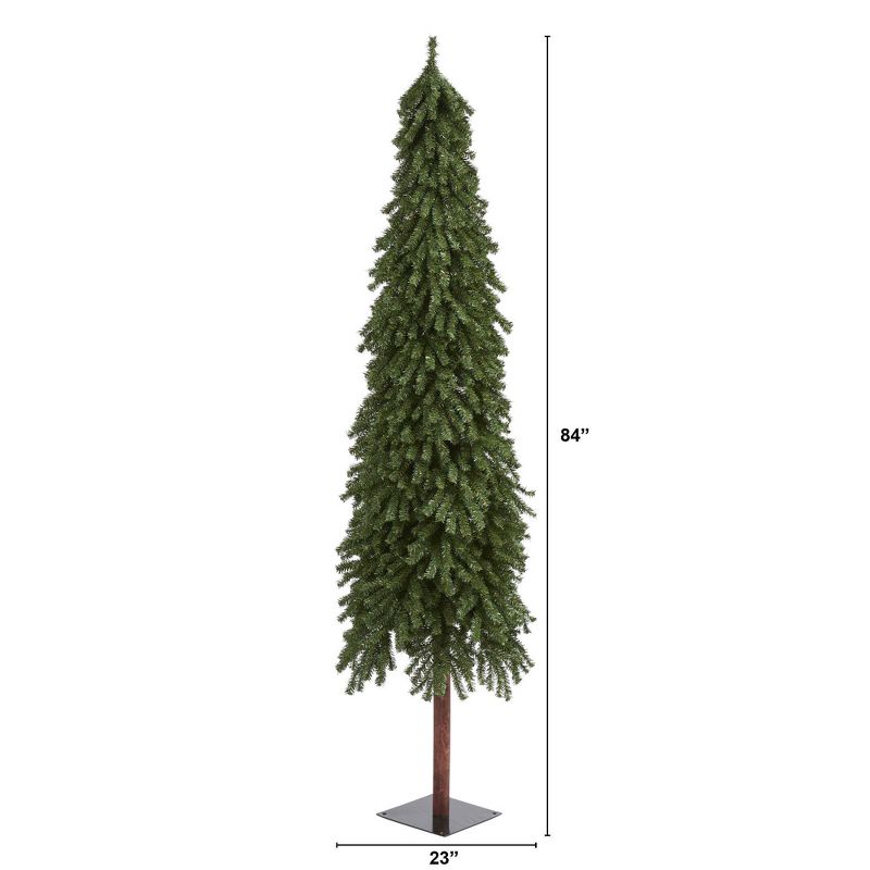 7ft Nearly Natural Unlit Slim Grand Alpine Artificial Christmas Tree, 3 of 9