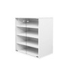 Shoe Storage Cabinet Stackable With RGB LED Light, Wooden Space Saving Shoe Boxes With Clear Glass Door White - 4 of 4
