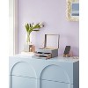 Jewelry Box Organizer with Glass Lid, 3-Layer Jewelry Storage, with 2 Drawers, Modern Style, Smoky Blue and Gold Color - 2 of 4