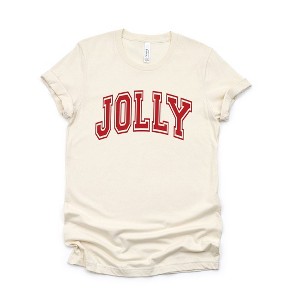 Simply Sage Market Women's Jolly Varsity Thick Outline Short Sleeve Graphic Tee - 1 of 4