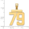 Black Bow Jewelry 14k Yellow Gold, Athletic Collection, Large Polished Number 79 Pendant - 2 of 3
