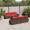 vidaXL 9 Piece Garden Sofa Set with Cushions - Brown and Red - 2 of 4