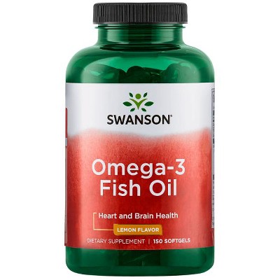 Swanson Omega-3 Fish Oil - Lemon Flavor Softgels, 1 g, 150 Count