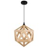 CWI Lighting Lante 1 Light Pendant With Black & Wood Finish - 4 of 4