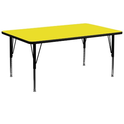 Emma and Oliver 30x72 Rectangle HP Laminate Adjustable Preschool Activity Table
