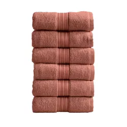 Great Bay Home Quick Dry Cotton Towel Set  (Hand Towel (6-Pack), Desert Rose)