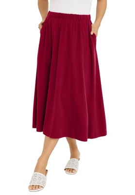 Jessica London Women's Plus Size Soft Ease Midi Skirt