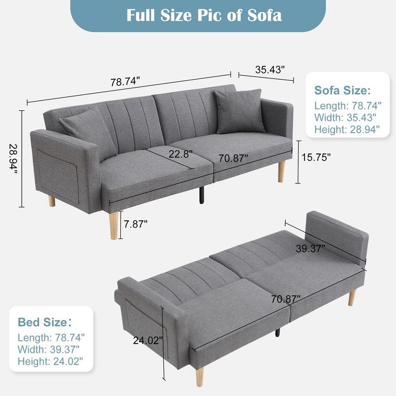 Futon Sofa Bed, 3 of 7