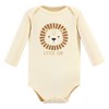 Hudson Baby Infant Boy Cotton Long-Sleeve Bodysuits, Brave Lion 5 Pack - image 3 of 4