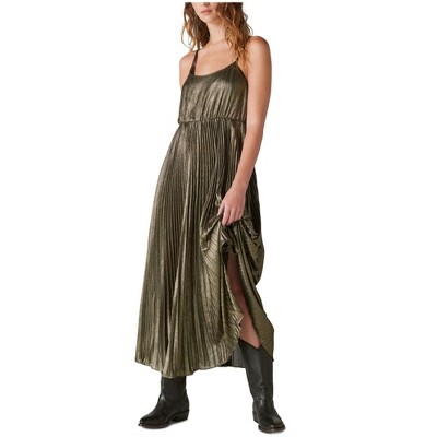 Lucky Brand Womens Pleated Party Midi Dress
