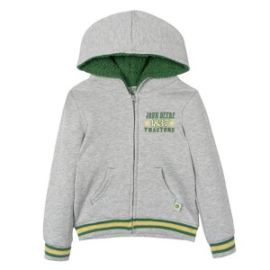 John Deere Tractor Fleece Zip Up Raglan Hoodie Toddler - 1 of 4