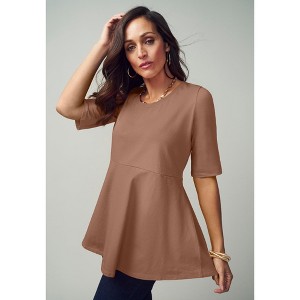 Jessica London Stretch Cotton Peplum Tunic - 1 of 4