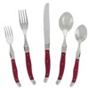 French Home Laguoile 20pc Stainless Steel Silverware Set Red: Flatware Set for 4, Dishwasher-Safe, Acrylic Handles - 2 of 4