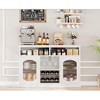 homfan Modern Buffet Cabinet with LED Lights, White Sideboard Cabinet with 2 Glass Doors, Coffee Bar Cabinet with Adjustable Shelves and Wine Racks - 3 of 4