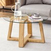 KIGFTSOD Modern Practical Circular Coffee Tables with Transparent Tempered Glass Tabletop and Wood-Colored MDF Material for Living Rooms and Bedrooms - 2 of 4