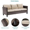 Sonkuki 8-Piece Patio Conversation Set with Swivel Rocking Chair and Side Table, Navy Blue Cushion - 4 of 4