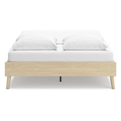 Light Brown Queen Wood Platform Bed with Storage