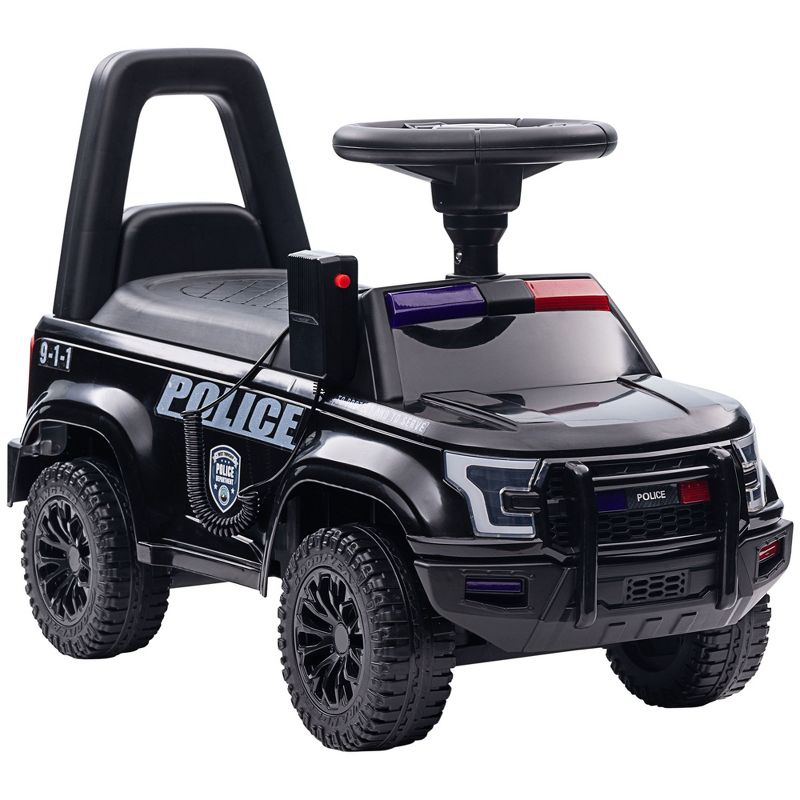 Aosom Kids Ride On Sliding Car with Hidden Under Seat Storage, Ride On Police Car for Toddler with Megaphone, Anti Dumping Device, Removable Backrest, Foot-to-Floor Design, Aged 18-60 Months, 1 of 7
