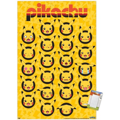 Trends International Pokémon - Pikachu Faces Framed Wall Poster Prints ...