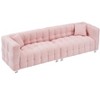 VYNXARIA Charming 102-Inch Pink Teddy Fleece Sofa for Living Room,Bedroom,or Apartment-Two Chic Throw Pillows & Sturdily Supported by Hardware Feet - 3 of 4