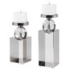 Uttermost Lucian Candleholders Set of 2 – Polished Nickel Steel Frame with Crystal Accents, 14.5" H - 4 of 4