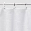 Woven Shower Curtain White - Threshold™: Cotton Fabric, Buttonhole Top ...