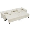 JOYRACER Convertible Sleeper Sofa in Corduroy with Hidden Storage, Sofa Bed with 2 Throw Pillows, Couch for Living Rooms & Diverse Scenes - 4 of 4